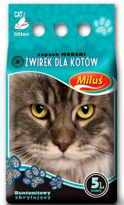 Milu? Miluś Morski żwir zbrylający bentonitowy 5L