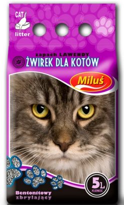 Milu? Miluś Lawenda żwir zbrylający bentonitowy 5L