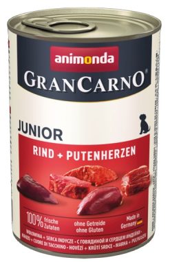 Animonda GranCarno Junior Rind Putenherzen Wołowina + Serca Indyka 400g